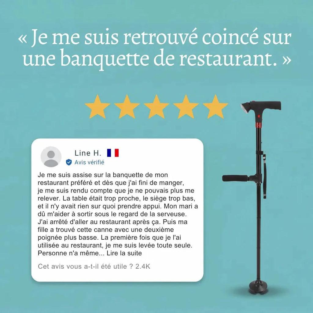 La canne qui vous aide à vous lever