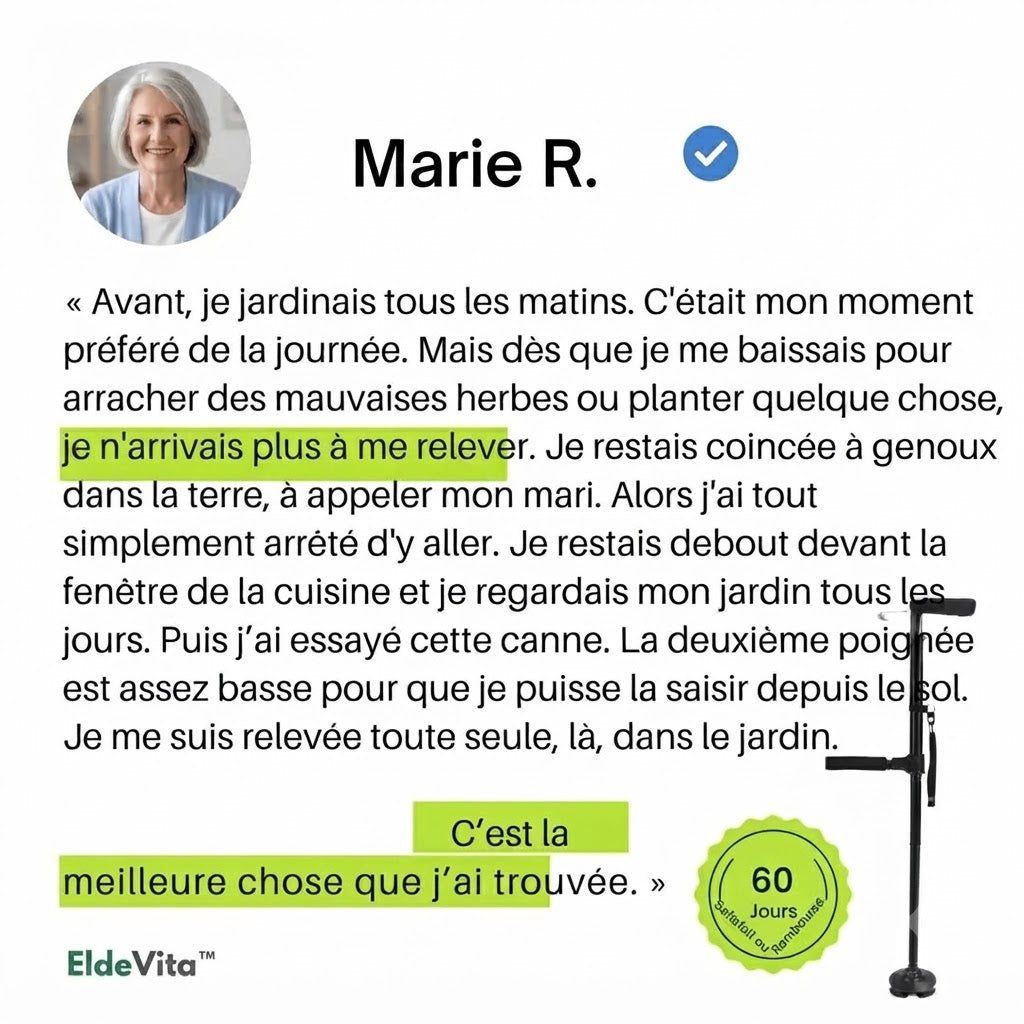 La canne qui vous aide à vous lever