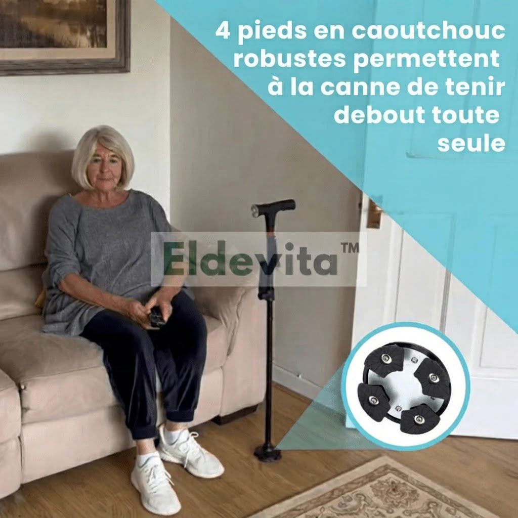 La canne qui vous aide à vous lever