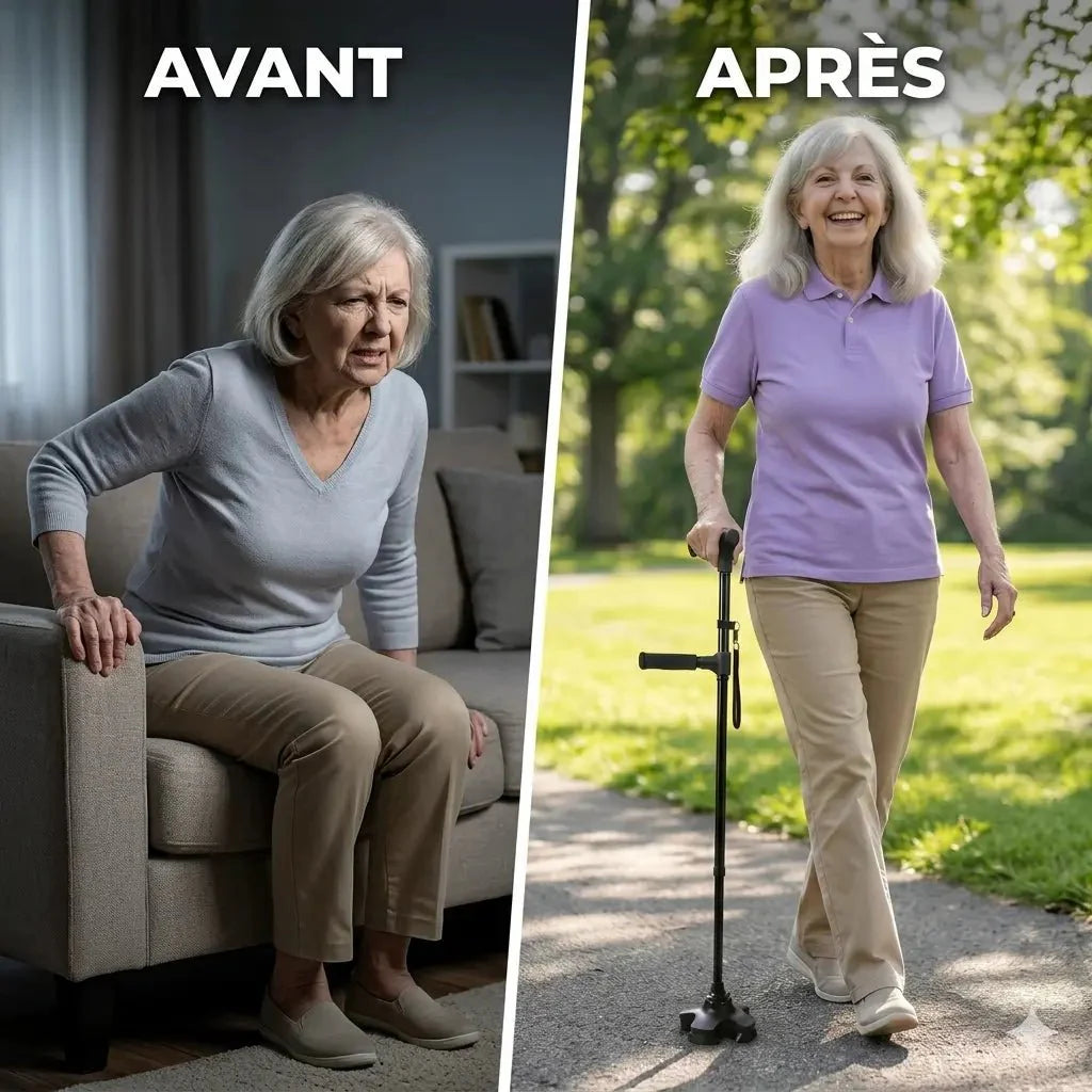 La canne qui vous aide à vous lever